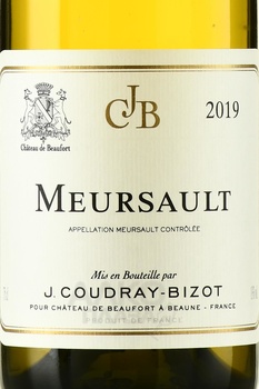 J. Coudray-Bizot Meursault - вино Мерсо Шато Д. де Бофорт 2019 год 0.75 л белое сухое