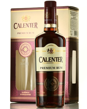 Calenter Premium - ром Калентер Премиум 0.75 л в п/у + бокал