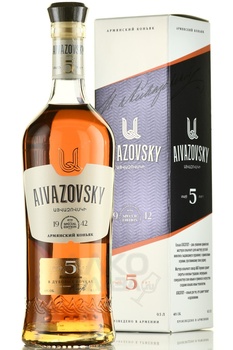 Aivazovsky 5 years with gift box - коньяк Айвазовский 5 летний 0.5 л в п/у