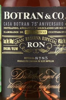 Botran & Co Gran Reserva Especial - ром Ботран и Ко Град Резерва Эспешиал в наборе 0.5 л