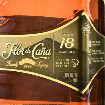 Flor de Cana Centenario Gold 18 years - ром Флор де Канья Сентенарио Голд 18 лет 0.75 л