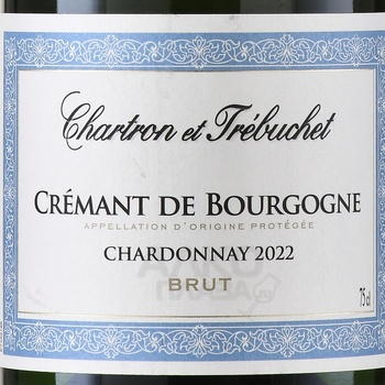 Chartron et Trebuchet Cremant de Bourgogne Chardonnay - вино игристое Шартрон э Требюше Креман де Бургонь Шардоне 2021 год 0.75 л белое брют
