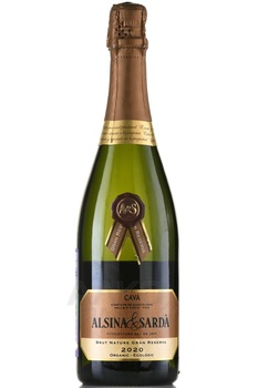 Alsina & Sarda Cava Brut Nature Gran Reserva - игристое вино Альсина и Сарда Кава Брют Натюр Гран Резерва 2020 год 0.75 л белое экстра брют