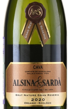 Alsina & Sarda Cava Brut Nature Gran Reserva - игристое вино Альсина и Сарда Кава Брют Натюр Гран Резерва 2020 год 0.75 л белое экстра брют