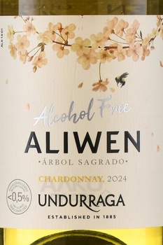 Undurraga Aliwen Chardonnay - вино безалкогольное Ундуррага Аливен Шардоне 0.75 л белое полусладкое