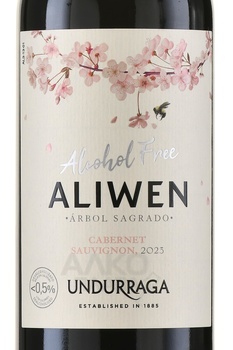 Undurraga Aliwen Cabernet Sauvignon - вино безалкогольное Ундуррага Аливен Каберне Совиньон 0.75 л красное полусладкое