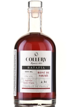 Collery Ratafia Rose de Saignee a Ay AOC - вино Ратафия Коллери Розе де Сенье а Аи АОС 0.5 л красное сладкое в п/у