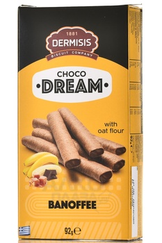 Трубочки вафельные Дермисис Чоко Дрим 92 гр с бананово-шоколадной начинкой