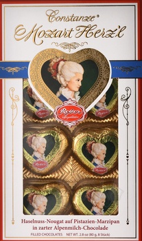 Шоколадный набор сердечки Ребер Моцарт в п/у 80 гр