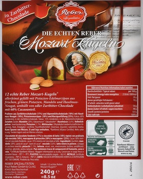 Шоколадный набор Ребел Моцарт с горьким шоколадом 240 г