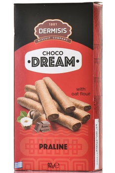 Трубочки вафельные Дермисис Чоко Дрим с шоколадно-ореховой начинкой 92 гр