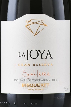 Bisquertt La Joya Gran Reserva Syrah Colchagua Valley - вино Бискерт Ла Хойа Гран Ресерва Сира 0.75 л красное сухое