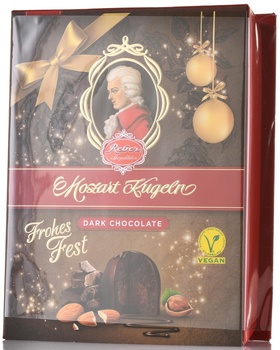 Шоколадные конфеты Ребел Моцарт горький с начинкой из орехового пралине и марципана 120 гр