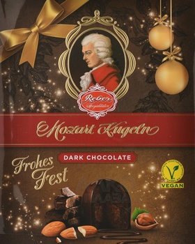 Шоколадные конфеты Ребел Моцарт горький с начинкой из орехового пралине и марципана 120 гр