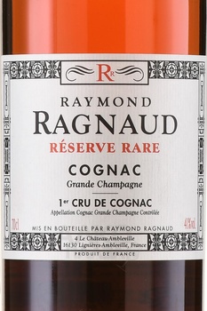 Raymond Ragnaud Reserve Rare Grand Champagne 1 Cru 10 Years Old - коньяк Реймонд Раньо Резерв Рар Гранд Шампань Премье Крю 10 лет 0.7 л в п/у