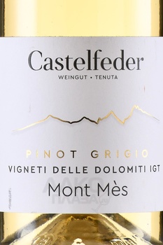 Castelfeder Mont Mes Pinot Grigio - вино Кастельфедер Монт Мес Пино Гриджио 0.75 л белое сухое