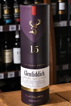 Single malt whiskey Glenfiddich 15 years old in tube - виски Гленфиддик 15 лет в тубе 0.7 л