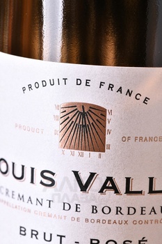 Louis Vallon Cremant de Bordeaux - вино игристое Луи Валлон Креман де Бордо 0.75 л брют розовое