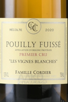 Famille Cordier Premier Cru Les Vignes Blanches Pouilly Fuisse - вино Фамий Кордье Премье Крю Ле Винь Бланш Пуйи Фюиссе 0.75 л белое сухое