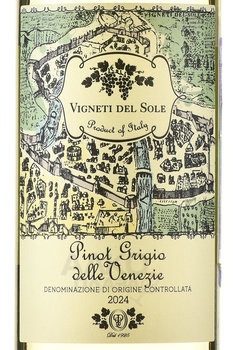 Vigneti del Sole Pinot Grigio delle Venezie - вино Виньети дель Соле Пино Гриджо делле Венеция 0.75 л белое полусухое