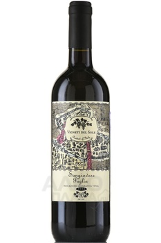 Vigneti del Sole Sangovese Puglia - вино Виньети дель Соле Санджовезе Пулия 0.75 л красное полусухое