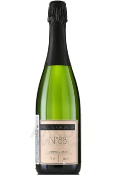Paul G. Valentin Cremant de Limoux №88 - вино игристое Поль Ж. Валентин Номер 88 Креман де Лиму 0.75 л белое брют