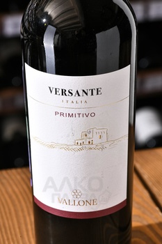 Vallone Versante Primitivo Salento - вино Валлоне Версанте Примитиво Саленто 2022 год 0.75 л красное полусухое