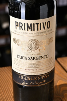 Duca Sargento Primitivo IGT - вино Дука Сардженто Примитиво ИГТ 0.75 л красное полусухое