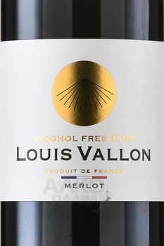 Louis Vallon Merlot - вино безалкогольное Луи Валлон Мерло 0.75 л красное полусухое