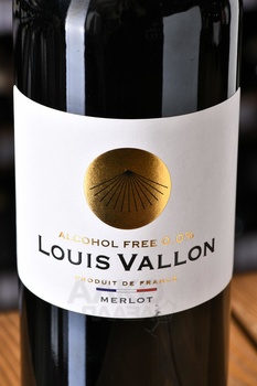 Louis Vallon Merlot - вино безалкогольное Луи Валлон Мерло 0.75 л красное полусухое