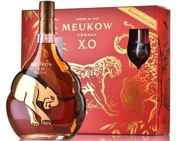 Meukow XO - коньяк Меуков ХО 0.7 л в п/у + 2 бокала