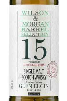 Wilson & Morgan Barrel Selection Glen Elgin Sherry Cask Finish Oloroso 15 Years Old - виски Вилсон энд Морган Баррел Селекшн Глен Элгин 15 лет Шерри Финиш Олоросо 0.7 л п/у