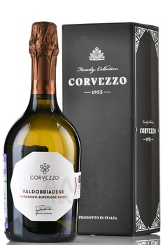 Corvezzo Prosecco Superiore Valdobbiadene - вино игристое Корвеццо Вальдоббьядене Просекко Супериоре 0.75 л белое брют в п/у