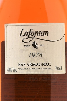Lafontan Millesime 1978 - арманьяк Лафонтан Миллезим 1978 года 0.7 л