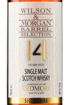 Wilson & Morgan Barrel Selection Ardmore 14 Years Old - виски Вилсон энд Морган Баррел Селекшн Ардмор 14 лет 0.7 л в п/у