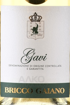 Bricco Gaiano Gavi - вино Брикко Джиано Гави 0.75 л белое сухое этикетка