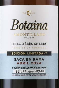 Botaina Amontillado - херес Ботайна Амонтильядо 0.75 л сухой