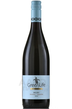 GreenLife Malbec Mendoza Argentina - вино ГринЛайф Мальбек Мендоса Аргентина 2023 год 0.75 л красное сухое