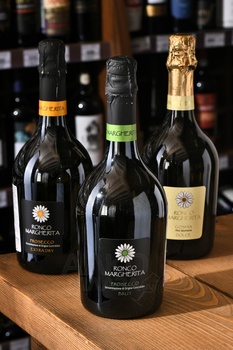 Ronco Margherita Prosecco Brut - вино игристое Ронко Маргерита Просекко Брют 0.75 л белое брют