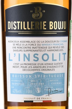 Distillerie Bouju L’Insolit - виски Дистиллери Бужу Л’Инсолит 0.7 л