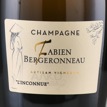 Fabien Bergeronneau L’Inconnue Blanc de Blancs - шампанское Фабьен Бержеронно Л’Анконню Блан де Блан 0.75 л белое брют натюр