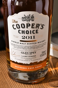 The Cooper’s Choice Glen Spey Sauternes Cask Finish - виски Зе Куперс Чойс Глен Спей Сотерн Каск Финиш 0.7 л в п/у