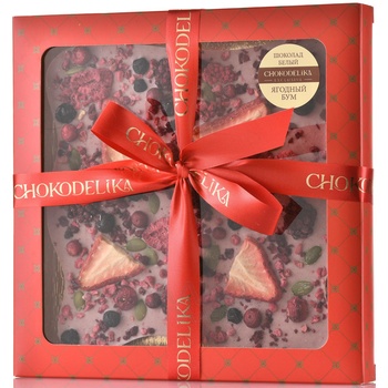 Шоколад Чокоделика белый с украшением Ягодный Бум 150 г
