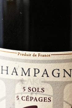 Olivier Horiot 5 Sens - шампанское Шампань Оливье Орио 5 Санс 2016 год 0.75 л белое экстра брют