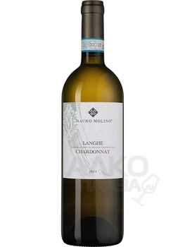 Molinou Mauro Langhe Chardonnay - белое сухое вино Молино Мауро Ланге Шардоне 0.75 л