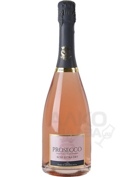 Conte Emo Prosecco Rose Extra Dry - вино игристое Конте Эмо Просеко Розе Экстра Драй розовое брют 0.75 л