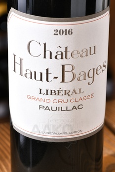 Chateau Haut-Bages Liberal Grand Cru Classe Pauillac - вино Шато о Баж Либераль Гран Крю Классе Пойяк 2016 год 0.75 л красное сухое