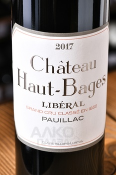 Chateau Haut-Bages Liberal Grand Cru Classe Pauillac - вино Шато О-Баж Либераль Гран Крю Классе Пойяк 2017 год 0.75 л красное сухое