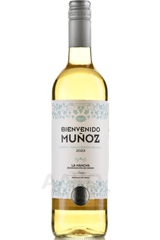 Bienvenido Munoz Airen-Sauvignon Blanc La Mancha DO - вино Бьенвенидо Муньос Айрен Совиньон Блан Ла Манча ДО 0.75 л белое полусухое