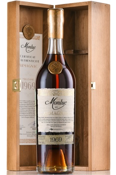 Monluc Armagnac 1969 - арманьяк Монлюк 1969 год 0.7 л в п/у дерево